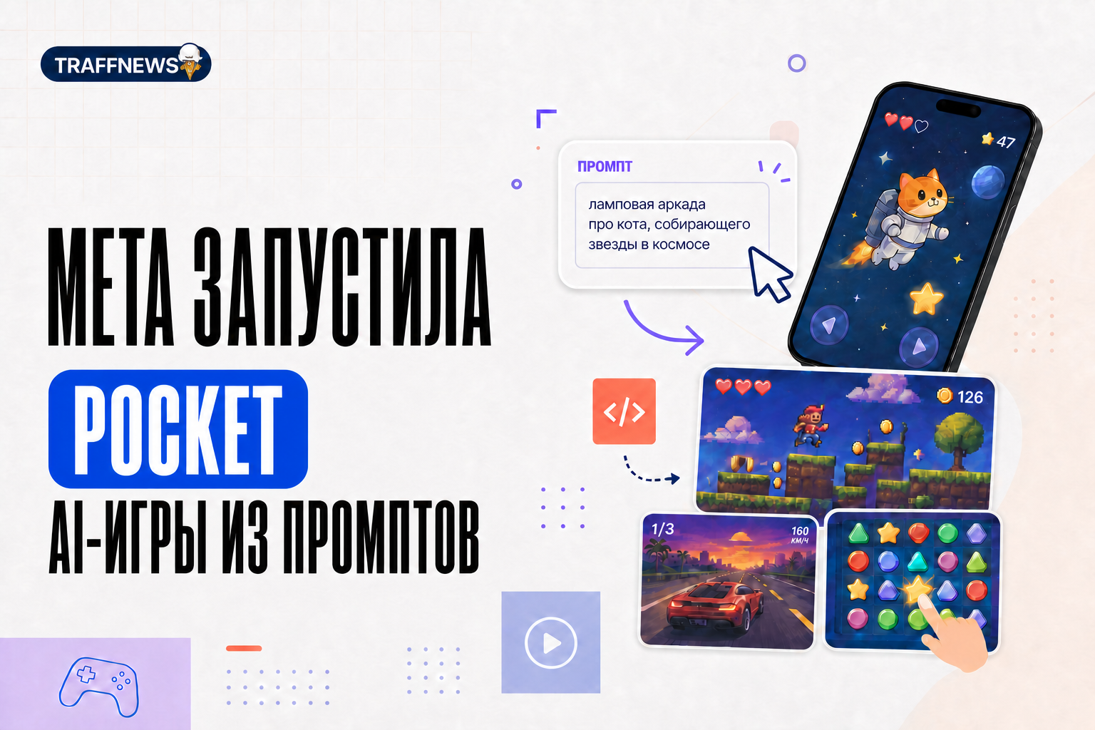 Обложка новости о запуске Meta Pocket для создания AI-игр из промптов